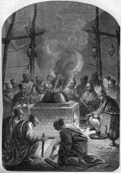 Buddhism: Incineration of a Tibetan lama in the Kalmouk people, Russia