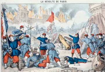 Burning and destruction of the Paris City Hall by the Communards, May 1871