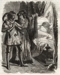 By Lifting a Door, He Showed the Husband His Own Wife Lying Naked. Louis I of Valois Duke of Orleans (1372-1407), Made Raoul d