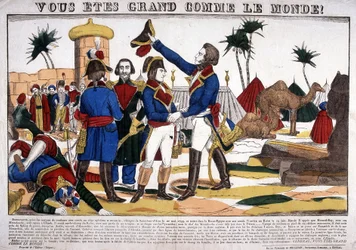 Campaign (Expedition) of Egypt (1798-1801) led by Napoleon Bonaparte in 1799. Image of Epinal