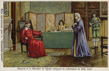 Cardinal Mazarin and Chancellor Seguier Drafting the Ordinances of the Code Louis