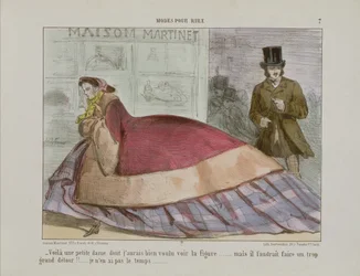 Caricature of the crinoline, from Modes Pour Rire
