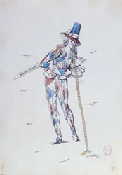 Caricature satirising French aristocratic émigrés, c.1792
