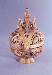 Censer surmounted by an angel surrounded by three young Hebrews, Tournai