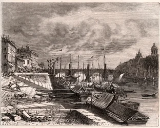 Chalon-sur-Saone - Saone-et-Loire - engraving in 