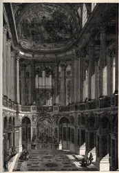 Chapel of the Palace of Versailles - engraving in 