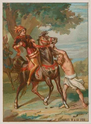 Charles VI is warned by a leper that he will be betrayed