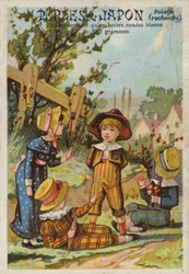 Children Flying Kite in the Country