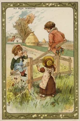 Children playing on a seesaw