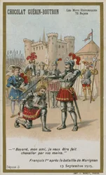 Chocolat Guerin-Boutron Trade Card, Historic Words Series