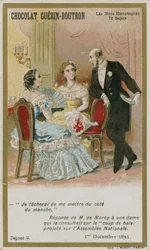 Chocolat Guerin-Boutron trade card, Historic Words series