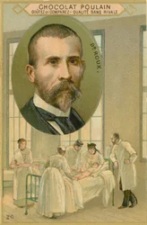 Chocolat Poulain trade card, Pierre Paul Emile Roux