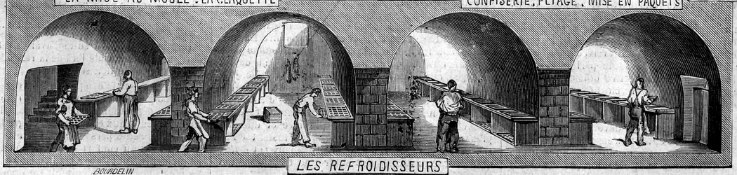 Chocolate manufacture: chillers. Usine de M. Masson, Paris