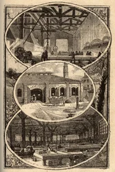 Cirey-sur-Vezouze (Meurthe-et-Moselle) - Manufacture des Glaces - Engraving in 
