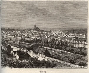 Clamecy - Nievre - Burgundy - engraving in 