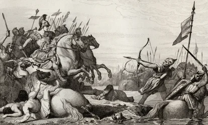 Clodion, The Hairy Retreats Across the Bridge after his Defeat by Aetius, from 