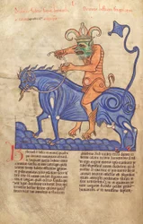 Satan Riding a Behemoth, from Liber Floridus by Lambert de Saint-Omer c.1120