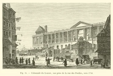 Colonnade of the Louvre, view taken from rue des Poulies, around 1758
