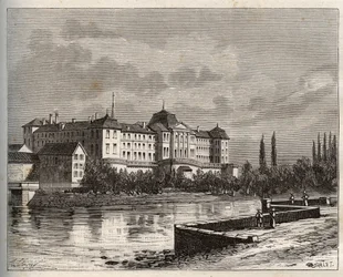 Commercy - La Meuse, Lorraine, France - Engraving in 