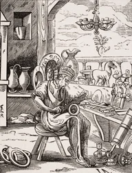 Coppersmith, reproduction of a woodcut by Jost Amman from 