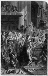 Coronation of Emperor Otton I (912-973) by Pope John XII in 962 Engraving in 
