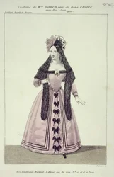 Costume for Mademoiselle Dorus in the Role of Donna Elvira in Don Giovanni, Engraved by Maleuvre, Printed by Hautecoeur-Martinet