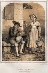 Costumes of Auvergne - The guide of Murol - engraving in 