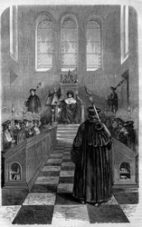 Council of Narbonne (1054): one of the councils that established the Peace of God - Engraving in 
