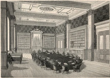Cour des comptes - Library and council room - Engraving in 
