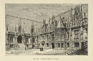 Courtyard of the Palace of Justice, Rouen, illustration from 