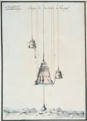 Cross-sectional drawing of a diving bell