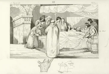 Death of the Frankish statesman Pepin of Heristal, 714