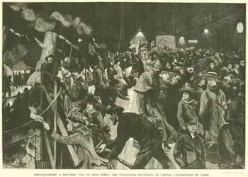 Disembarkation at Dover in Rough Weather, of Travelers Returning from Visiting the Paris Exhibition