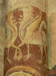 Depicting an internal view with wall paintings