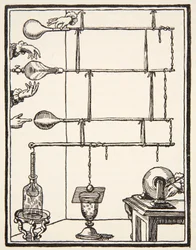 Electric discharges in rarefied air, 1753, illustration from Histoire de la Nation Francaise, Sciences, Volumes I & II