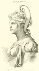 Drawing by Michelangelo kept in the Florence Gallery (engraving)