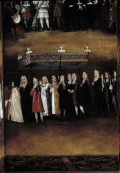 Detail of an 18th century screen used for the Fete God (or Fete of the Blessed Sacrament)