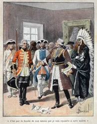 Discover Canada: Louis de Buade, Count of Frontenac (1622-1698) Receiving the Emissary of the English Governor of the Colony of Massachusetts (1651-1695) William Phips and Answered Him 