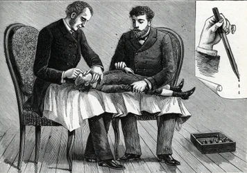 Doctors examining a child