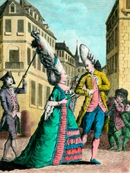 Eccentric hairstyles in the 18th century: the French woman on the walk