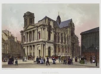 Saint-Eustache Church (colour litho)