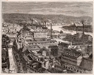 Elbeuf - Seine-Maritime - engraving in La France illustree: geography, history, statistical administration by V.A. Malt-Brown. 1884