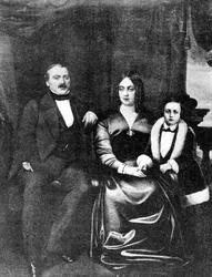 Emile Zola and his parents, c.1846
