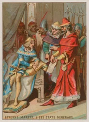 Etienne Marcel presses the Great Edict of Reform on the Dauphin