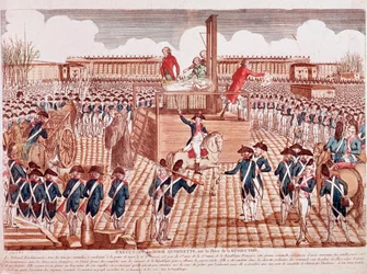 Execution of Marie Antoinette, Queen of France, Place de la Revolution, Paris, October 16th 1793 (engraving)