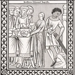 Execution of St. John the Baptist, after a Miniature in a 13th Century Psalm Book of St. Louis, from 