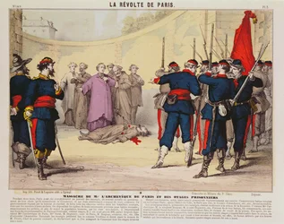 Execution of the Archbishop of Paris, Monseigneur Darboy, during the Paris Commune, 1871