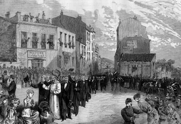 Expulsion of the Capuchins from Marseille following the decrees of March 1880 taken by Jules Ferry, removing the right to teach members of unauthorized religious congregations