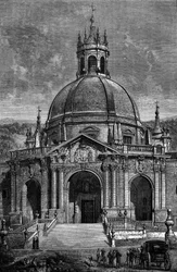 Exterior view of the shrine of the Jesuit Ignatius of Loyola in Spain