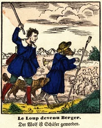 Fables from La Fontaine: the wolf became shepherd